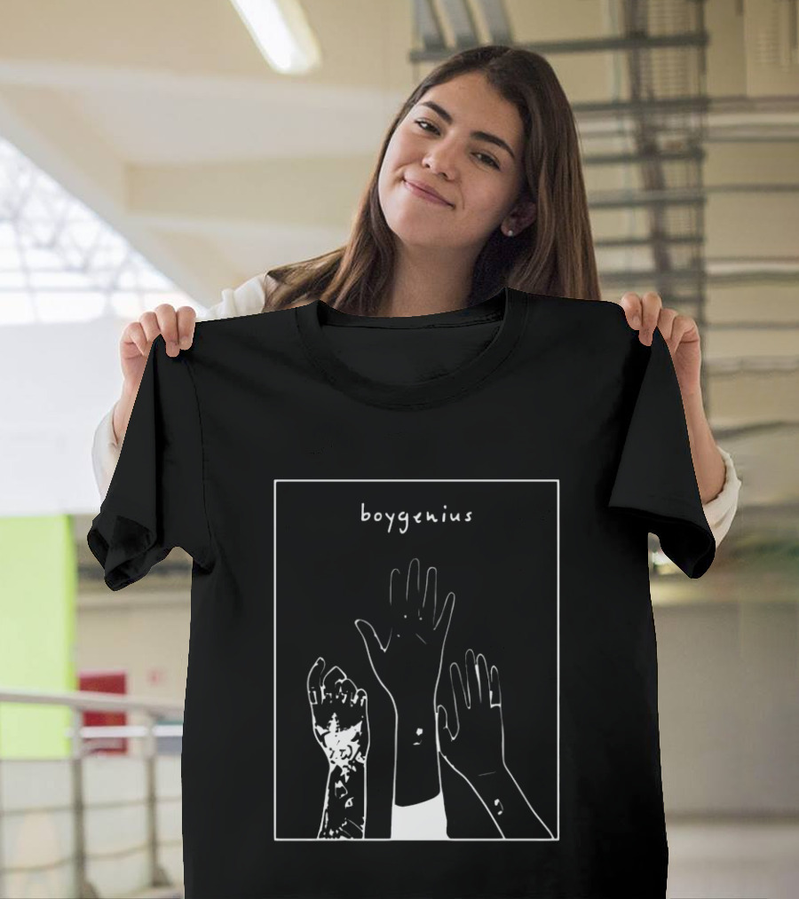 Boygenius Three Raised Hands White Line T-Shirt