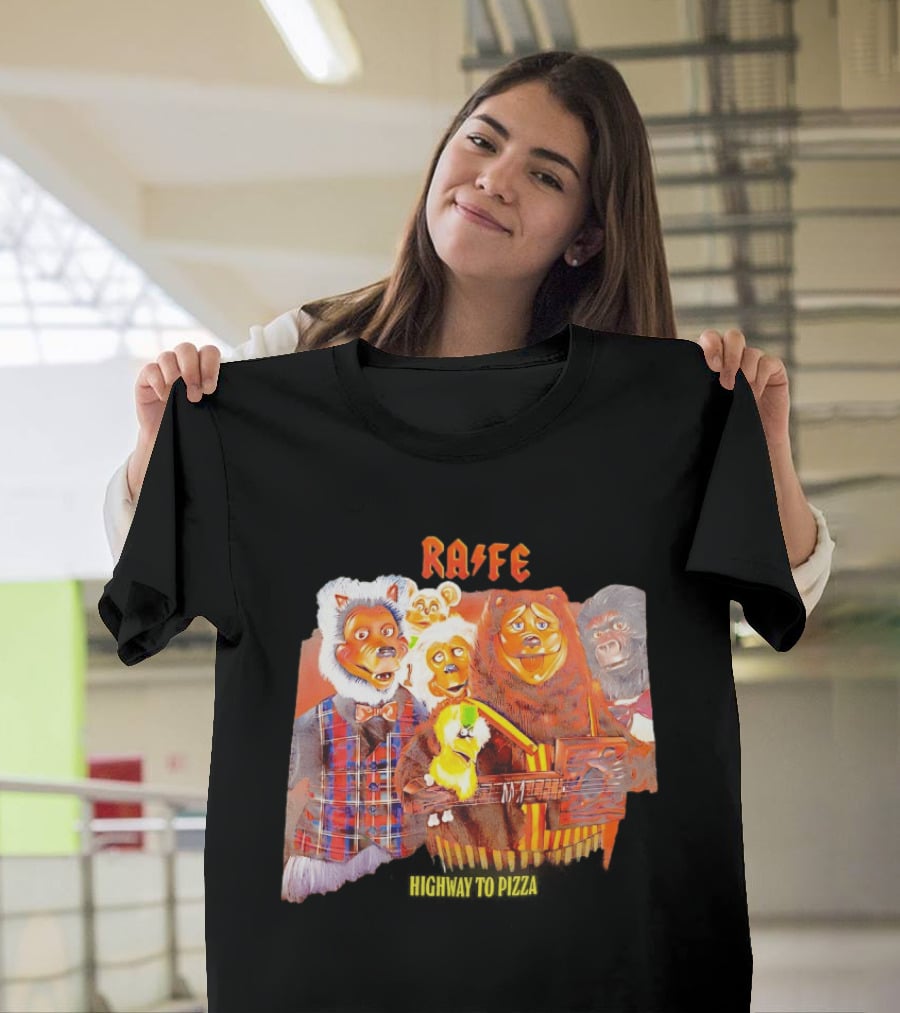 Rafe Highway To Pizza Characters With Animals And Guitar T-Shirt
