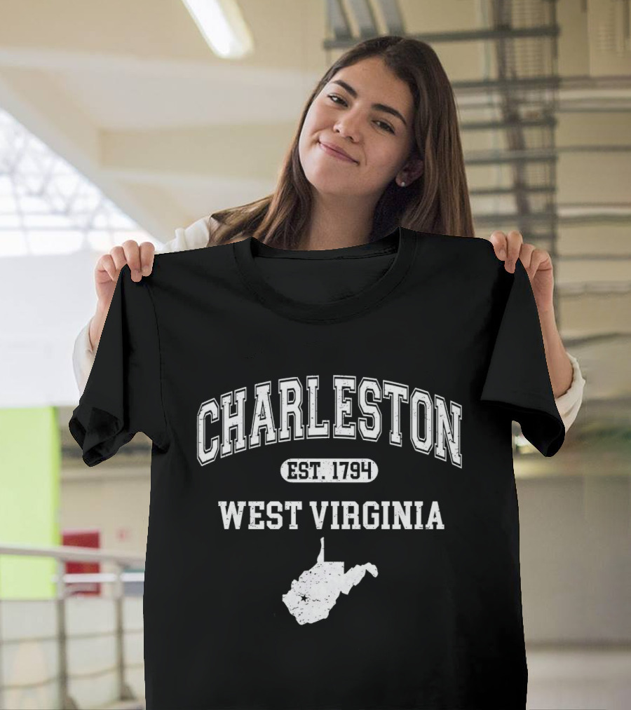 Charleston West Virginia Est 1794 Map Varsity T-Shirt