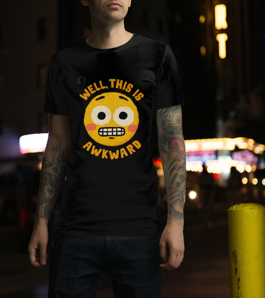 Well This Is Awkward Emoji Expression T-Shirt