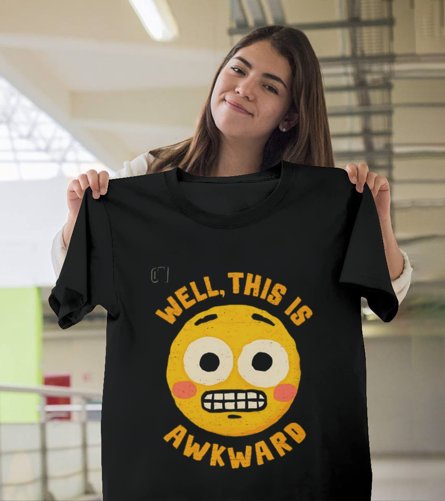 Well This Is Awkward Emoji Expression T-Shirt