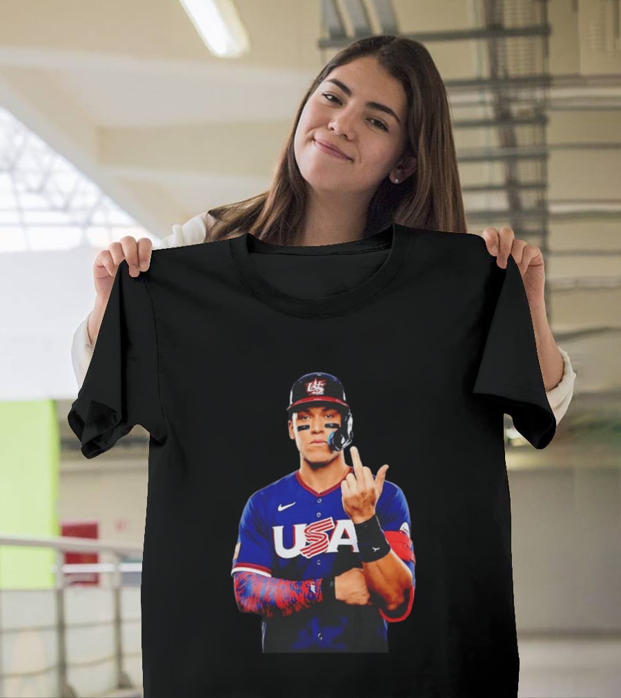 Aaron Judge USA Baseball WBC 2026 Middle Finger Iconic Gesture T-Shirt