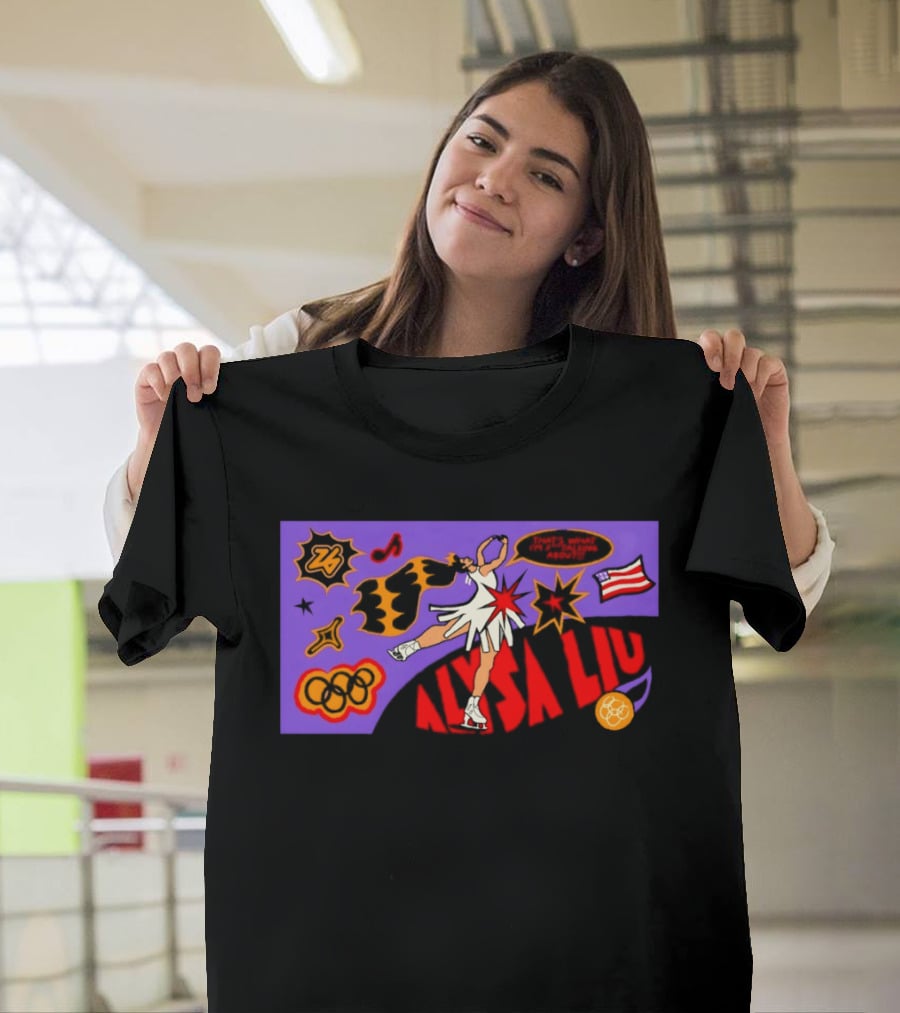 Alysa Liu Ice Skating USA Flag Olympic Rings T-Shirt