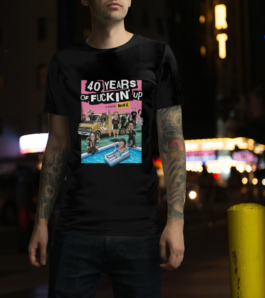 NOFX 40 Years Of Fuckin' Up A Film By NOFX Art Blue T-Shirt