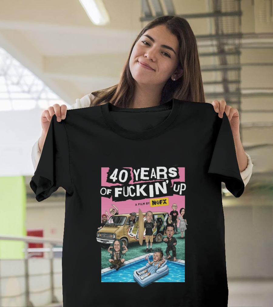 NOFX 40 Years Of Fuckin' Up A Film By NOFX Art Blue T-Shirt