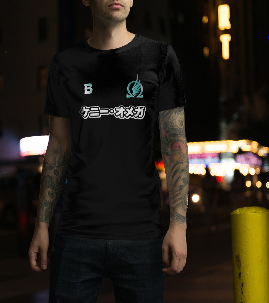Kenny Omega B Winged Omega Blue Kanji T-Shirt