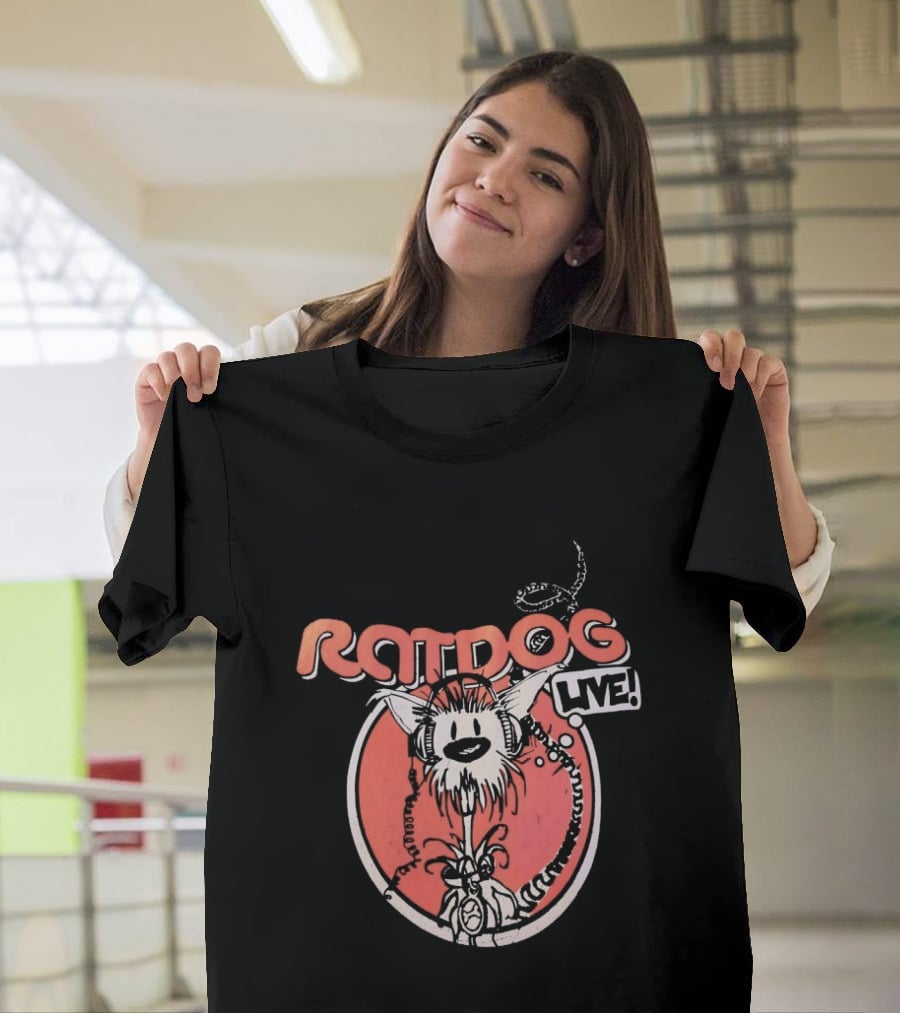 Ratdog Live Cartoon Character With Headphones And Tail T-Shirt