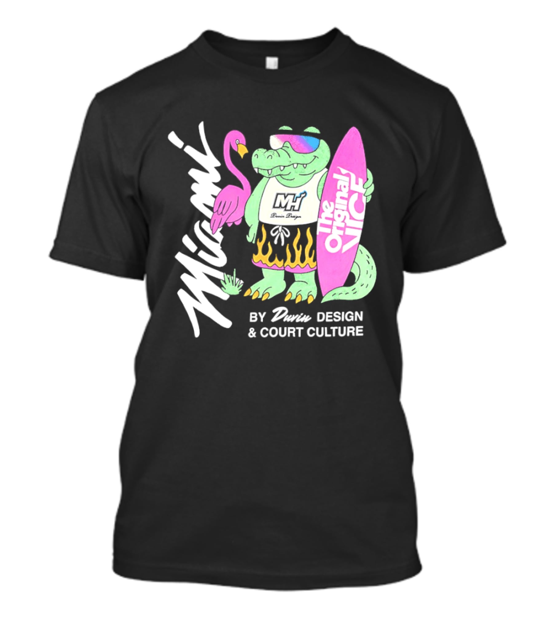 Miami Gator Flamingo Vibe The Original Vice By Dunin Court Culture T-Shirt