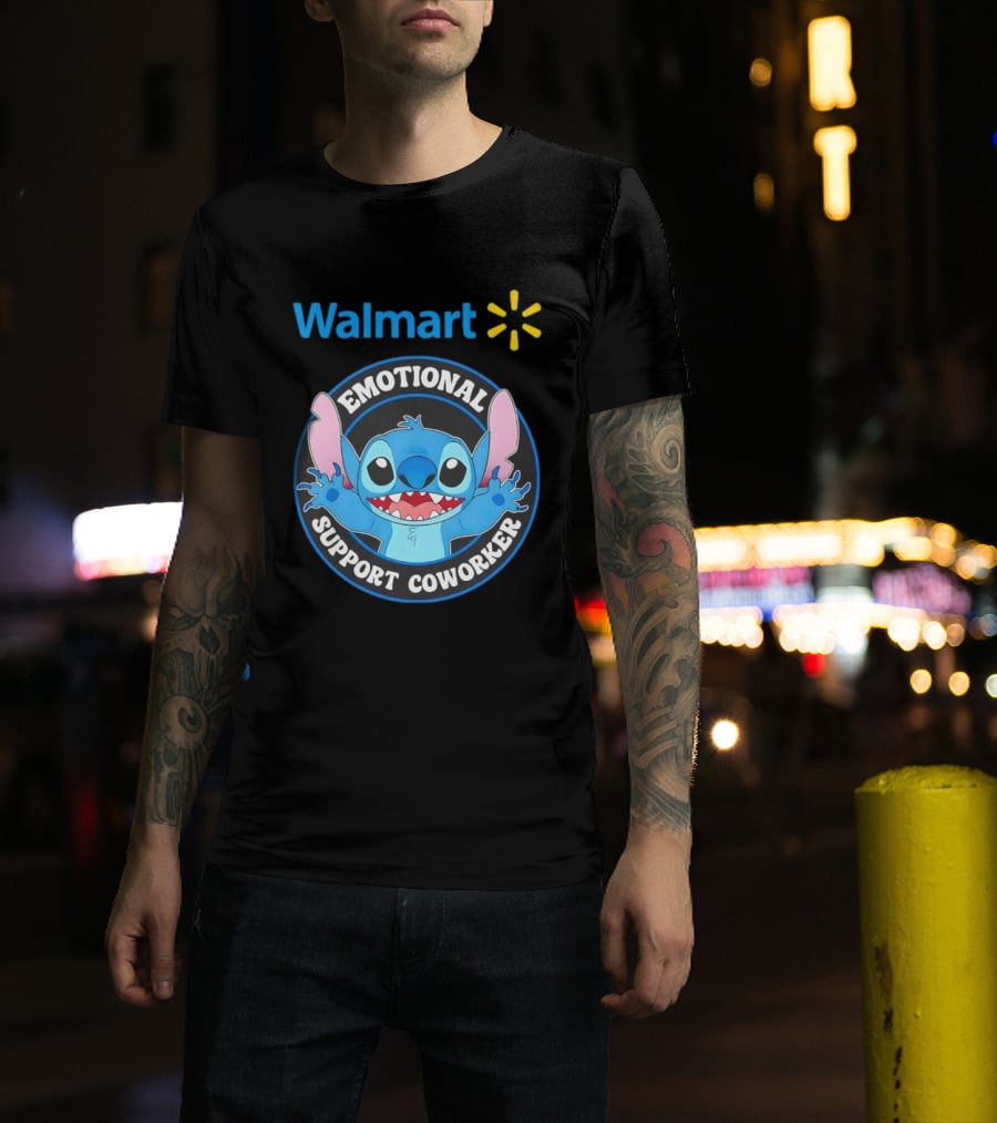 Walmart Stitch Emotional Support Coworker T-Shirt