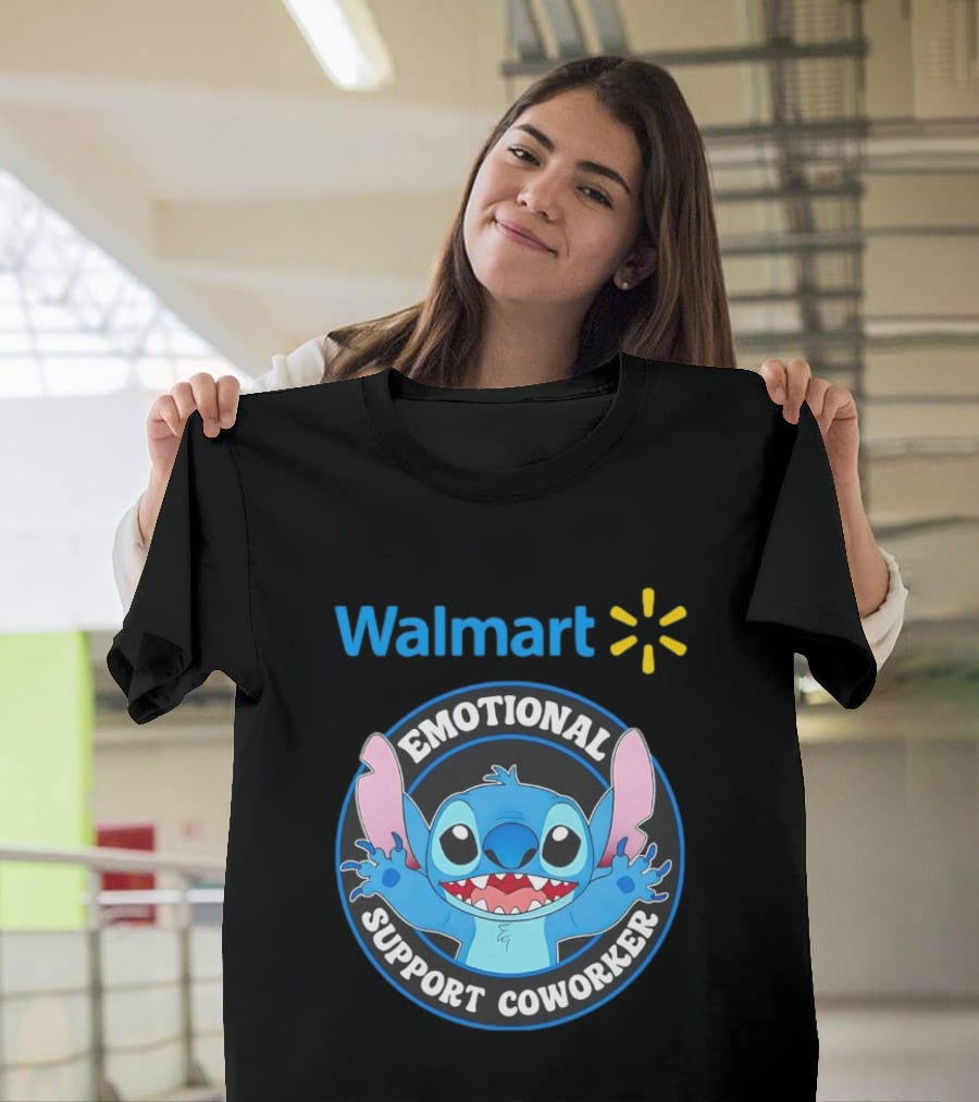 Walmart Stitch Emotional Support Coworker T-Shirt