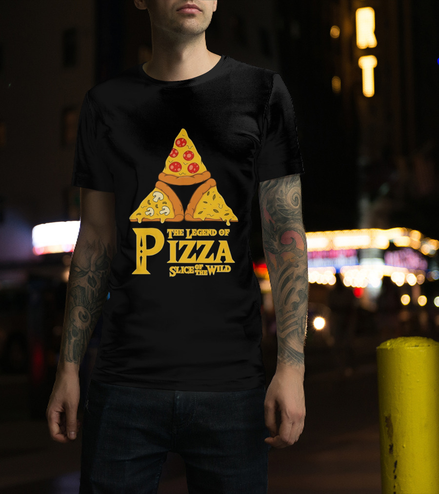 The Legend Of Pizza Slice Of The Wind Funny Gaming Parody Pizza Slices Adventure Mocking Iconic Gaming T-Shirt