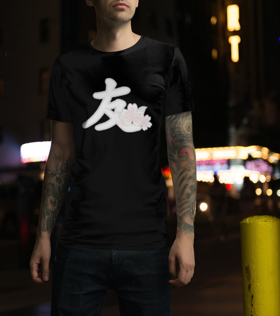 YFK Blossoms Sakura Kanji Friendship T-Shirt