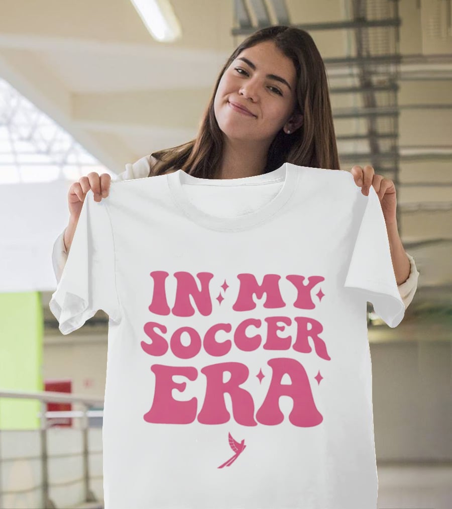 In My Soccer Era Vintage Pink Style With Stars And Winged Motif T-Shirt