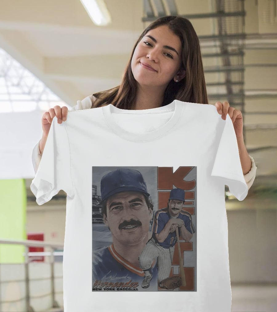 Keith Hernandez New York Baseball Mets Player Portrait With Bat T-Shirt