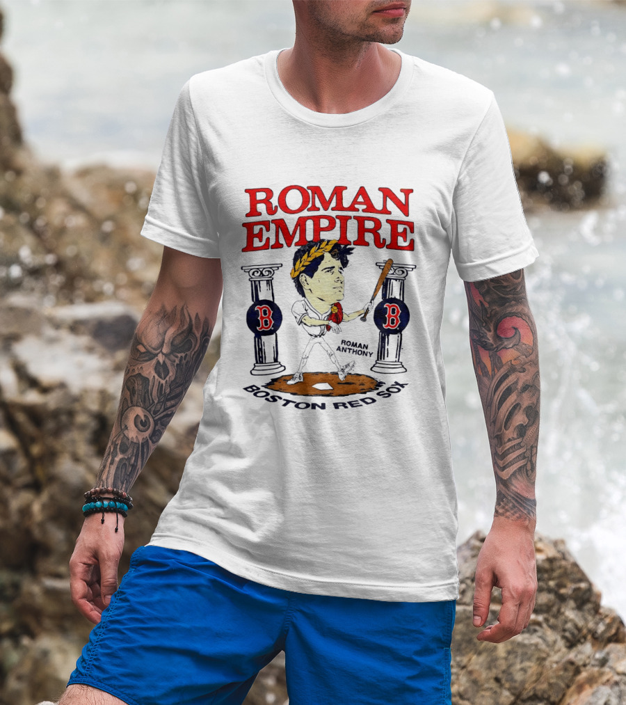 Roman Empire Boston Red Sox Roman Anthony MLB Baseball Caricature T-Shirt