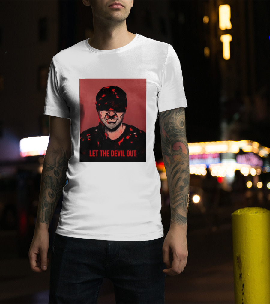 Daredevil Let The Devil Out Blindfolded Hero T-Shirt