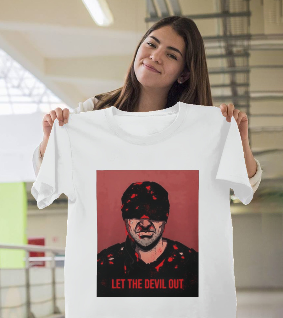 Daredevil Let The Devil Out Blindfolded Hero T-Shirt