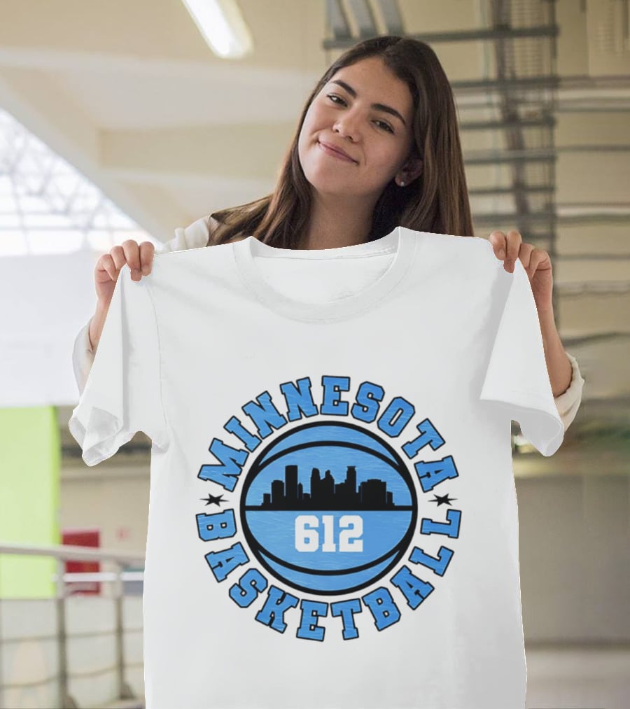 Minnesota Basketball 612 City Skyline T-Shirt