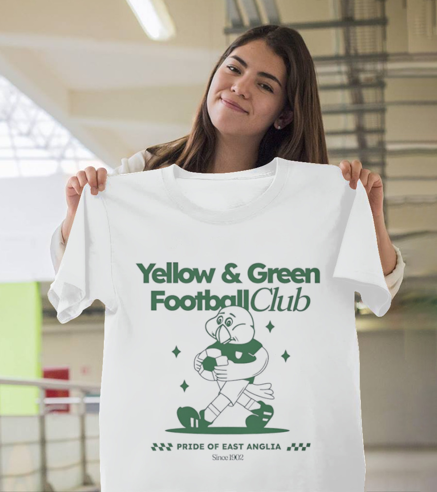 Yellow Green Football Club Pride Of East Anglia Since 1902 T-Shirt