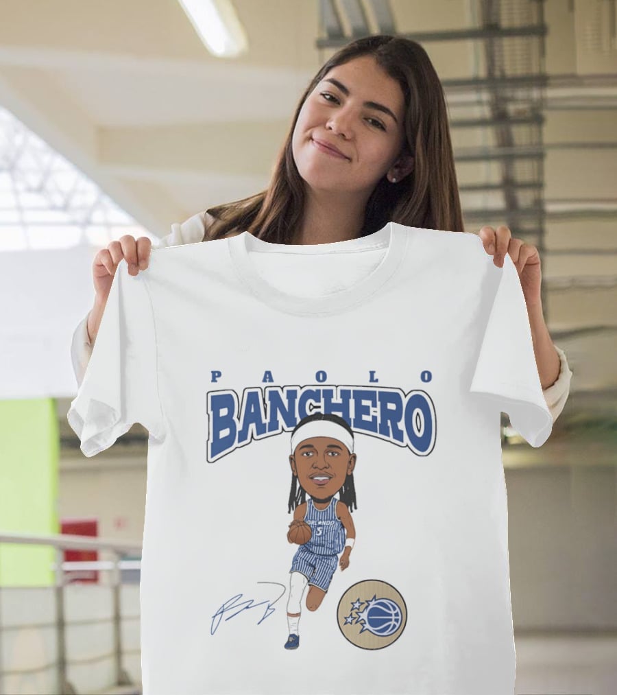Paolo Banchero Orlando Magic Basketball Player Cartoon T-Shirt
