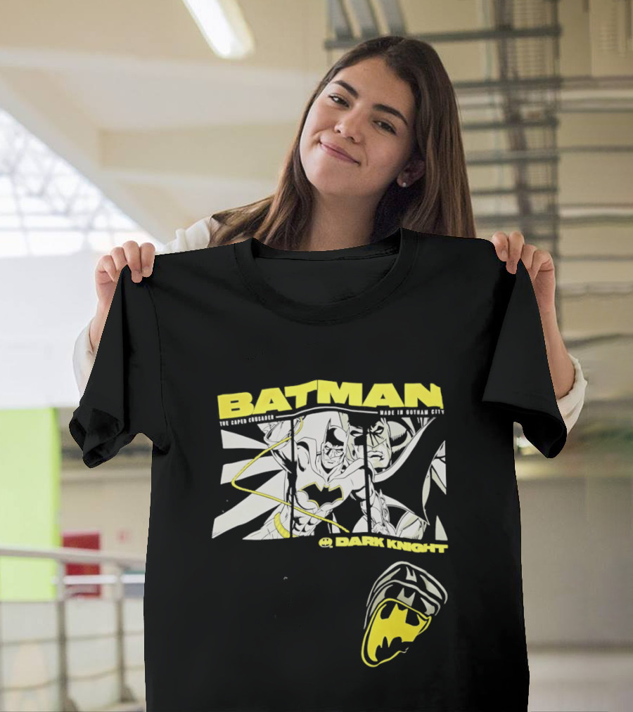 Batman Dark Knight Yellow Caped Crusader Montage T-Shirt