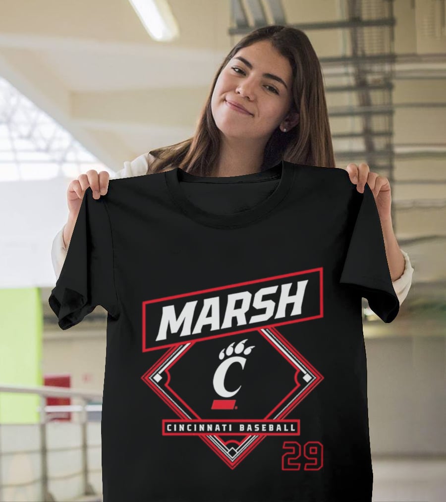Marsh 29 Cincinnati Baseball Bearcats C Logo 2026 T-Shirt