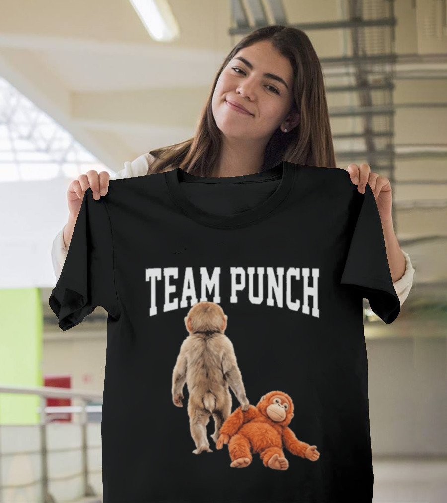 Team Punch Viral Monkey Stuffed Toy Fun T-Shirt