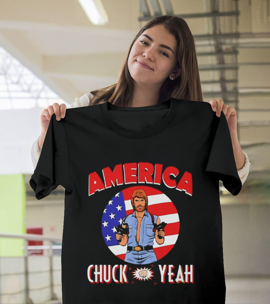 America Chuck Yeah Chuck Norris USA Flag T-Shirt