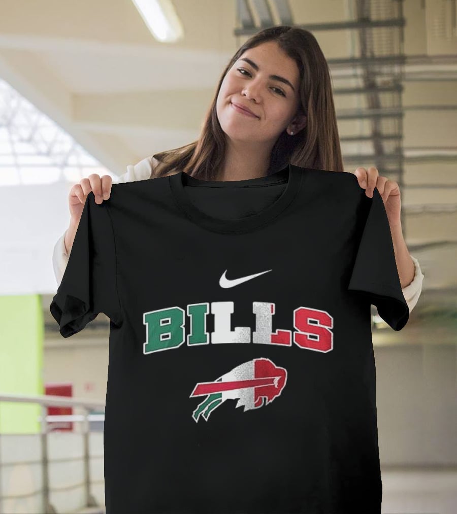 Nike Buffalo Bills Italia Green White Red Football Fan T-Shirt