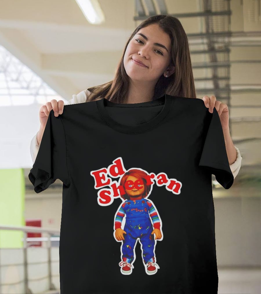 Ed Sheeran Chucky Doll Red Hair Suspender Outfit T-Shirt