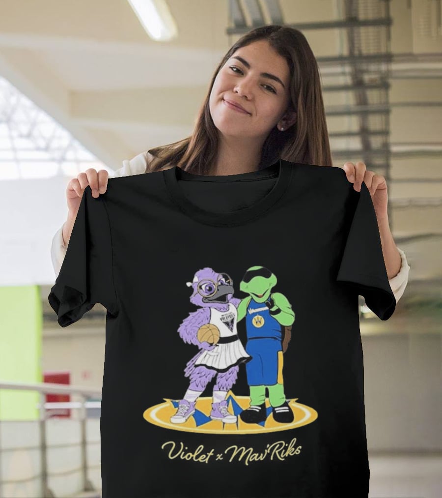 Violet Mavericks Giveaway 2026 Basketball Bird And Turtle Mascots T-Shirt