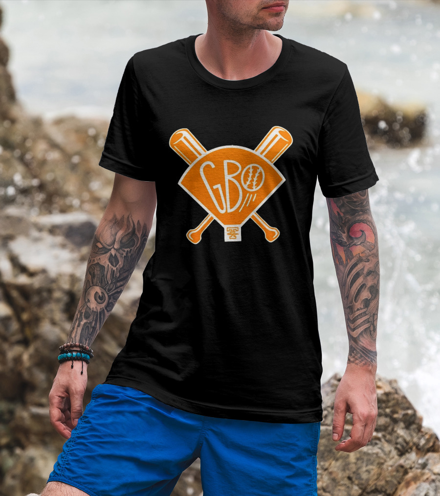 GBO Baseball Orange Crossed Bats University Of Tennessee Vols T-Shirt