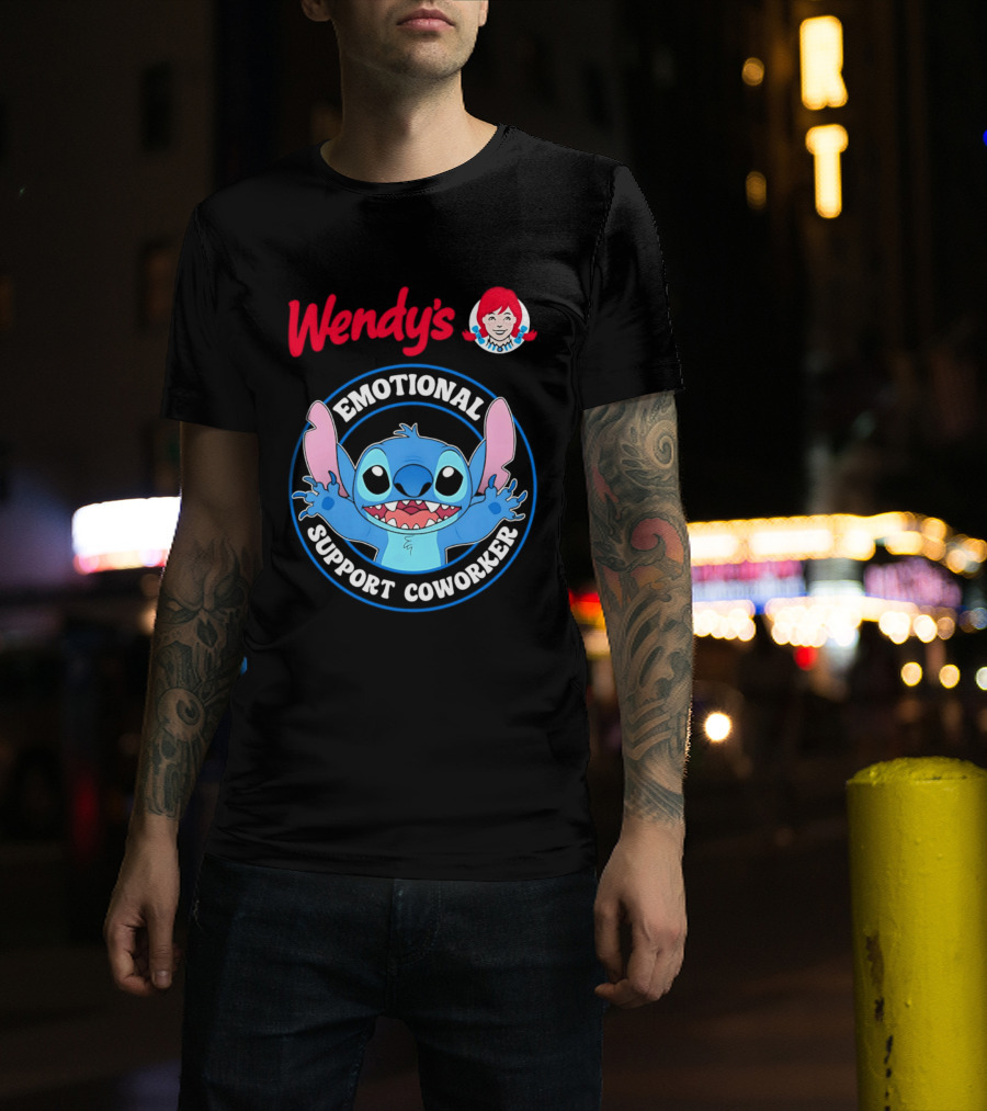 Wendy's Emotional Support Coworker Stitch Bluey T-Shirt