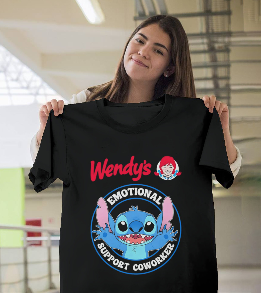 Wendy's Emotional Support Coworker Stitch Bluey T-Shirt