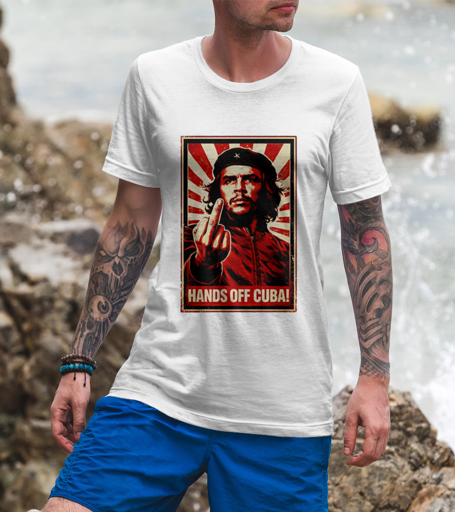 Che Guevara Hands Off Cuba Middle Finger Iconic Image T-Shirt