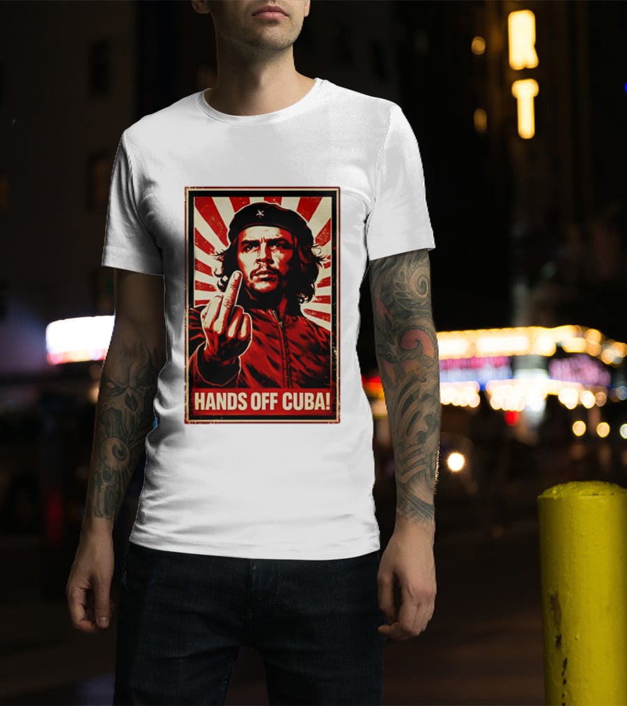 Che Guevara Hands Off Cuba Middle Finger Iconic Image T-Shirt