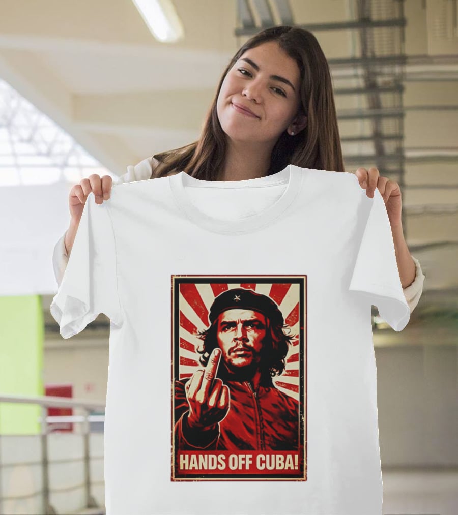 Che Guevara Hands Off Cuba Middle Finger Iconic Image T-Shirt