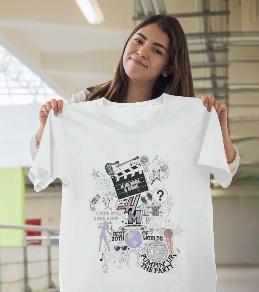 Hannah Montana Best Of Both Worlds 2026 Y2K Retro Music Theme Microphone Disco Stars T-Shirt