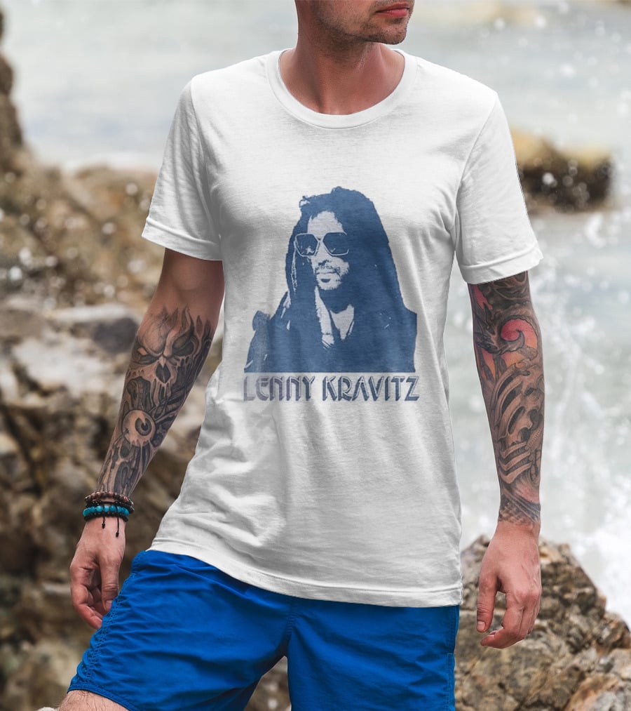 Lenny Kravitz Blue Sunglasses Las Vegas T-Shirt