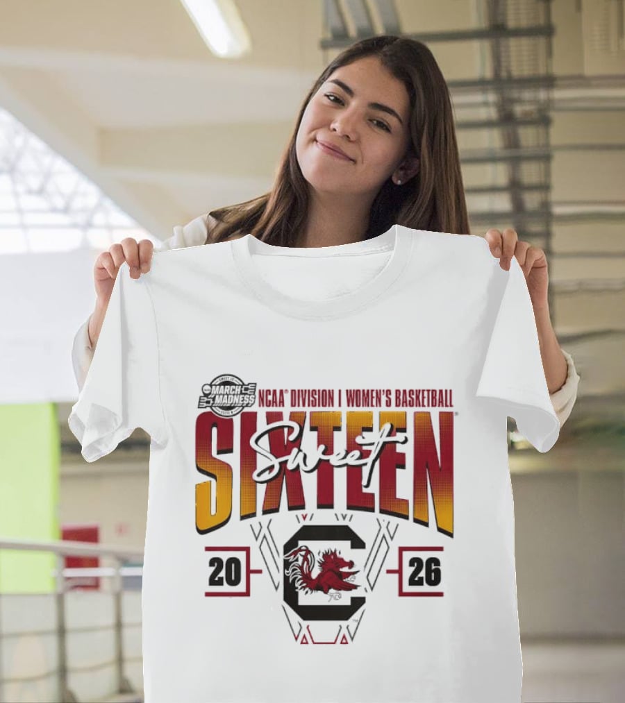 Sweet Sixteen South Carolina Gamecocks 2026 NCAA Women's Basketball March Madness Tournament T-Shirt