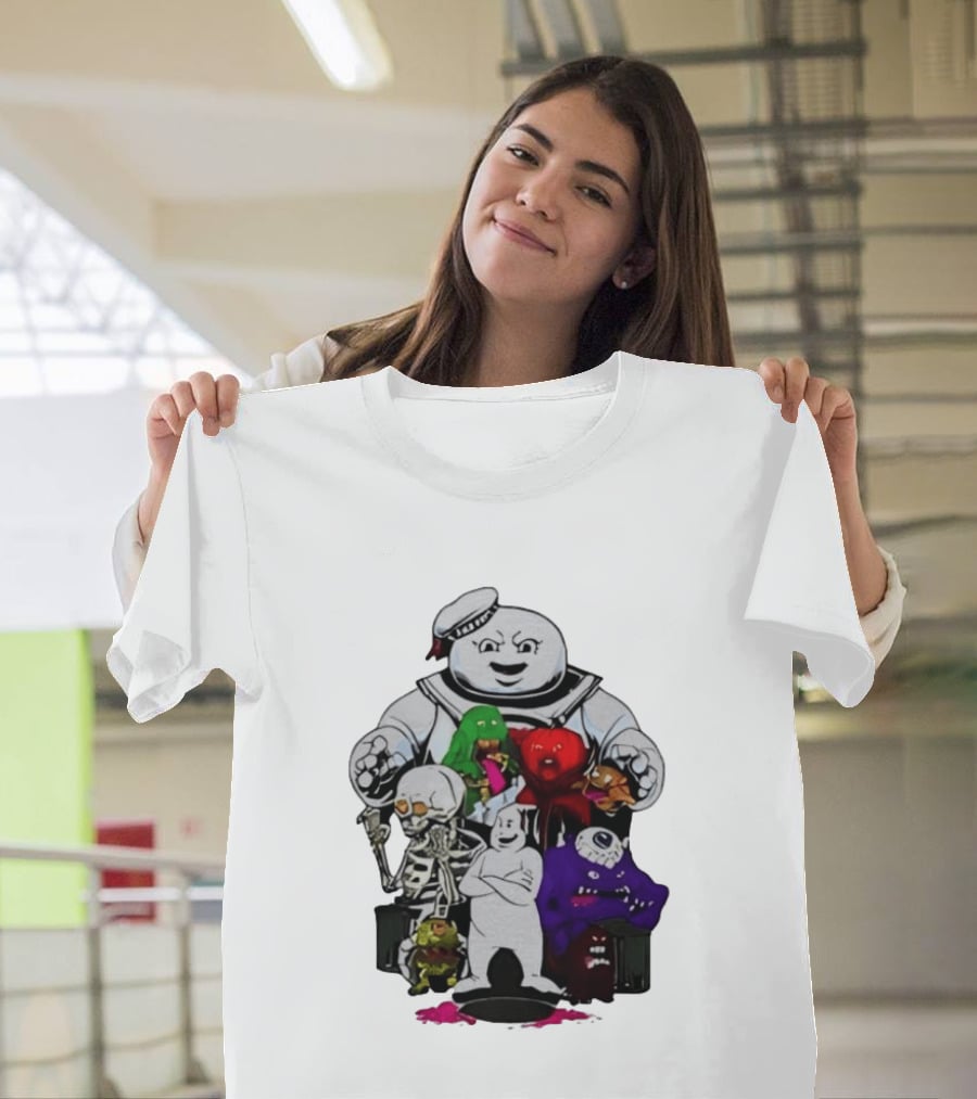 Stay Puft Marshmallow Man Ghostbusters Monster Group Characters T-Shirt