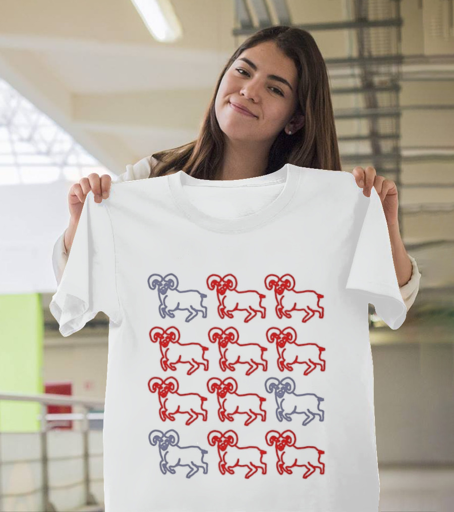 Ram Zodiac Aries Red Blue T-Shirt
