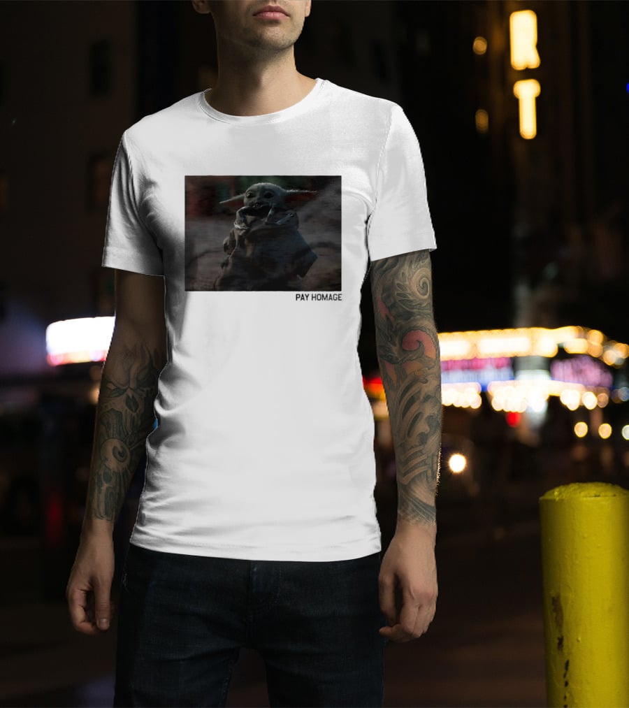 Pay Homage Grogu The Mandalorian Star Wars Iconic Baby Yoda T-Shirt