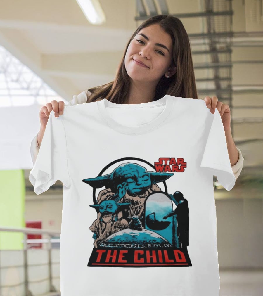 Star Wars The Mandalorian Grogu The Child Retro Comic T-Shirt