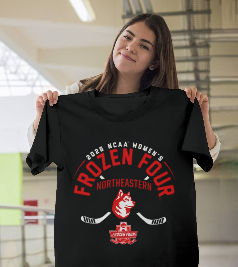2026 NCAA Women's Frozen Four Northeastern Huskies Hockey T-Shirt