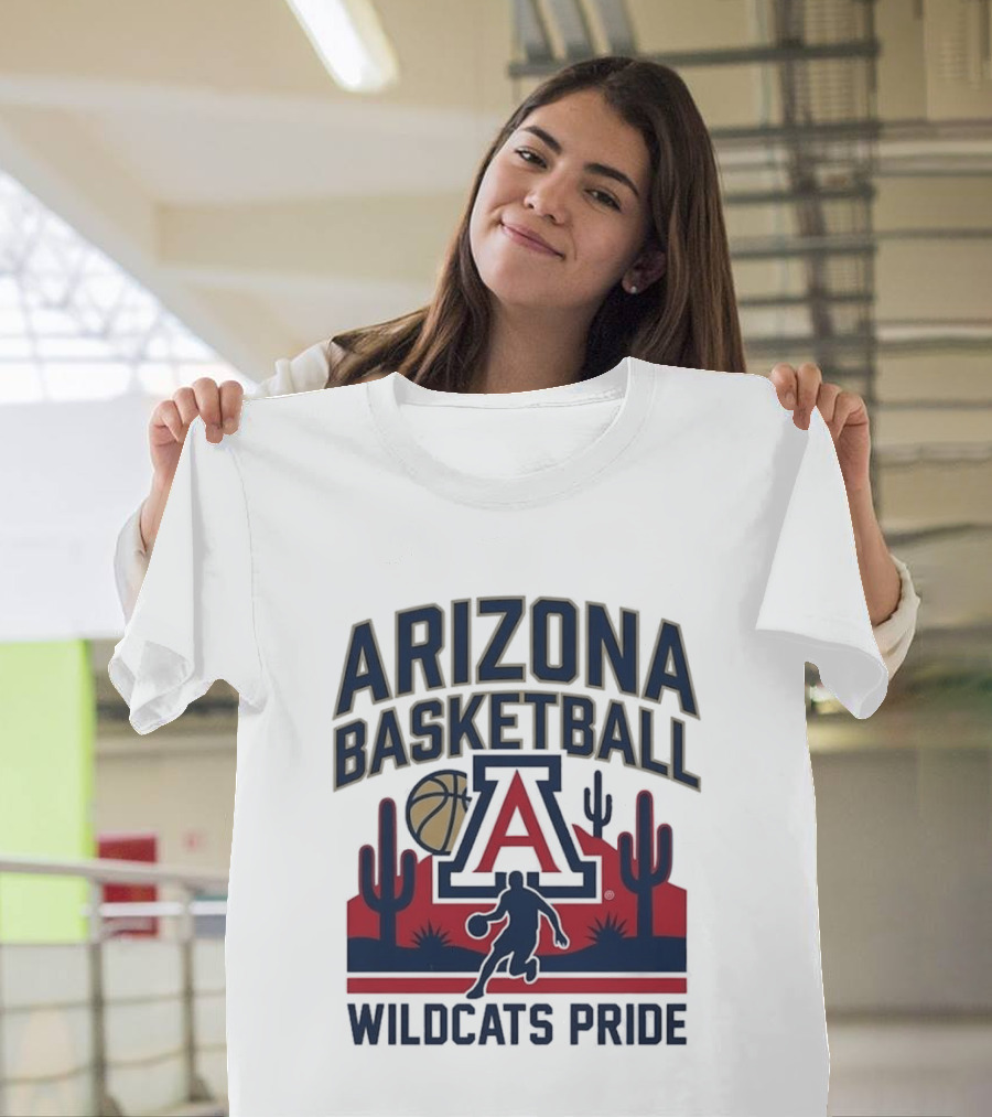Arizona Wildcats Basketball Pride Cactus And Player T-Shirt