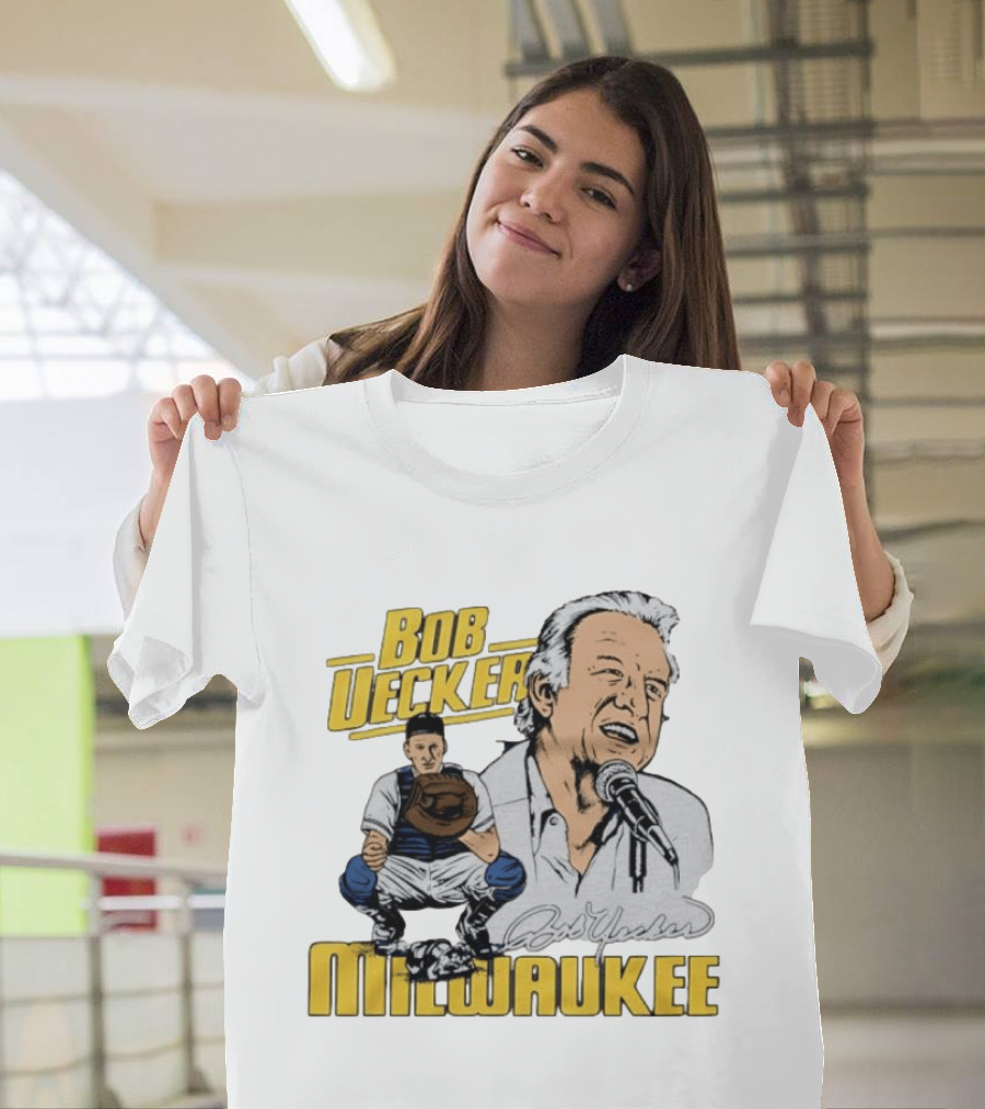 Bob Uecker Milwaukee Catcher Microphone Pose T-Shirt