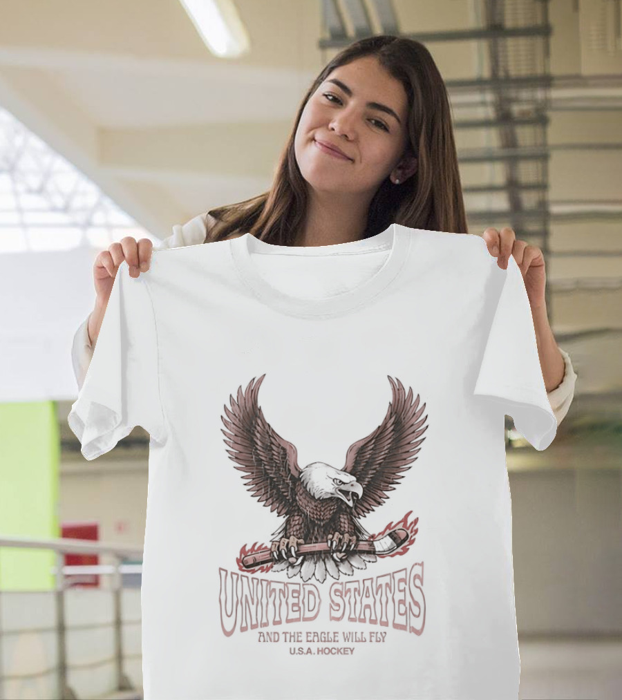 United States Free Bird Hockey And The Eagle Will Fly T-Shirt