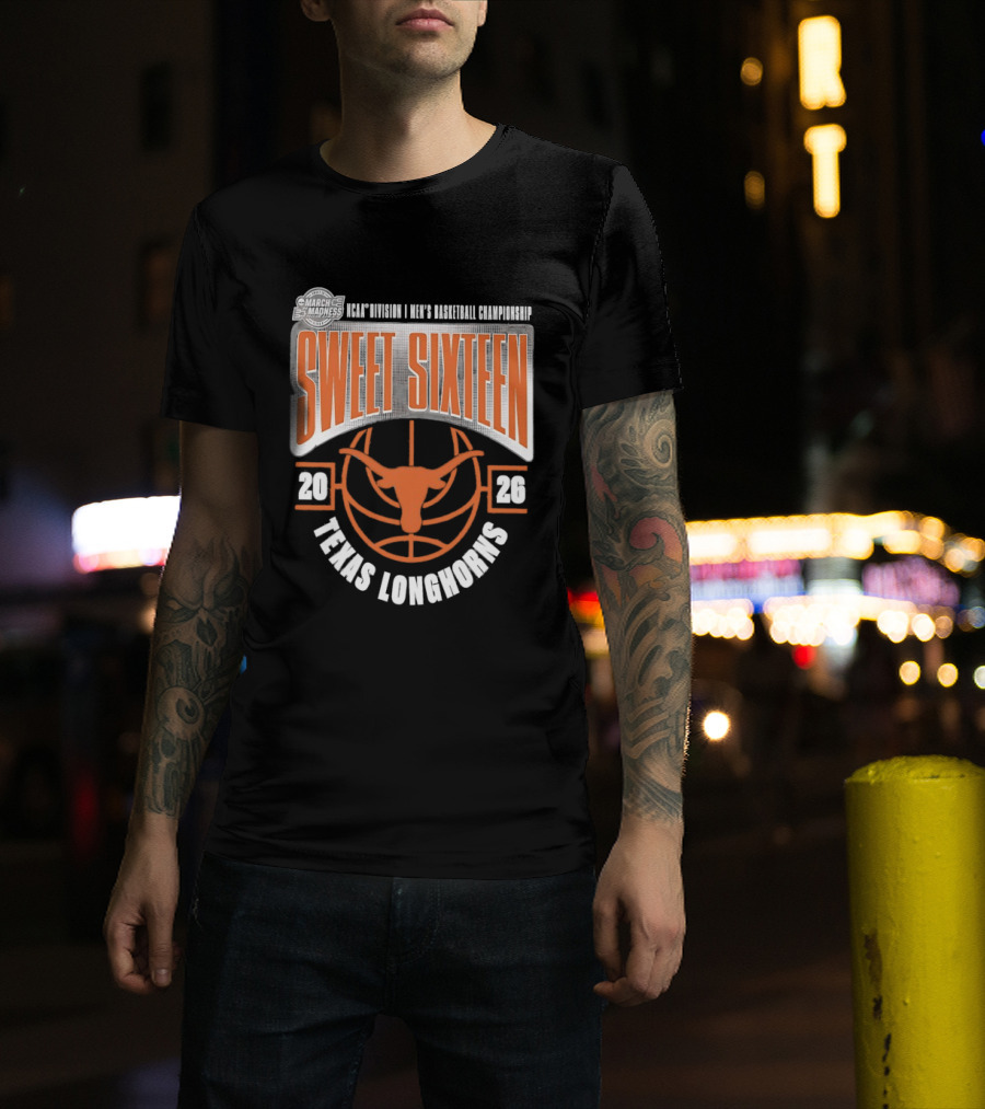 Texas Longhorns 2026 NCAA Men's Basketball Championship Sweet Sixteen T-Shirt