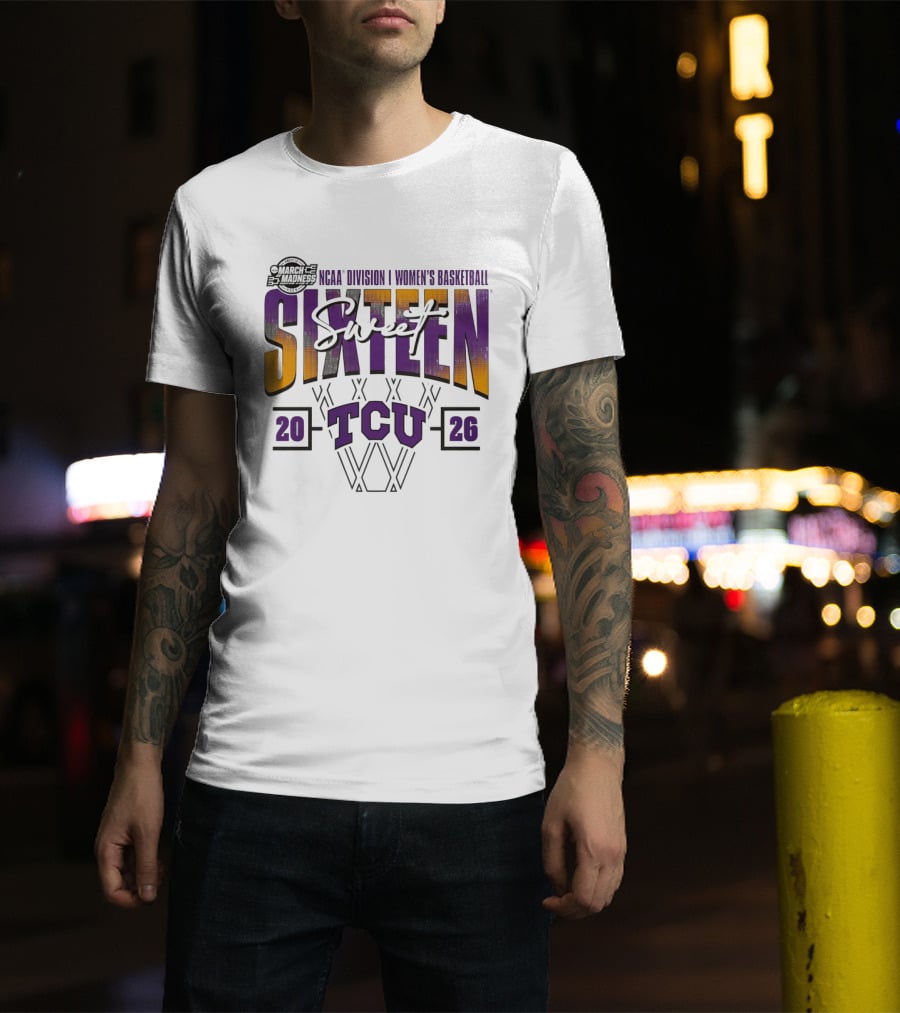 TCU Horned Frogs 2026 NCAA Division I Women's Basketball March Madness Sweet Sixteen T-Shirt